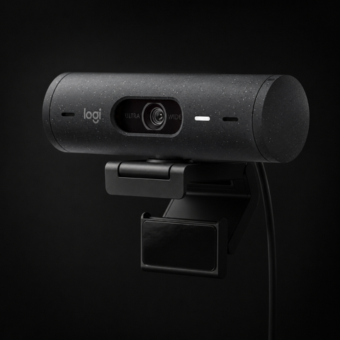 Logitech Brio 500 Full HD Webcam with Auto Light Correction, Show Mode, Dual Noise Reduction Mics, Webcam Privacy Cover, Works with Microsoft Teams, Google Meet, Zoom, USB-C Cable, Streaming-Graphite