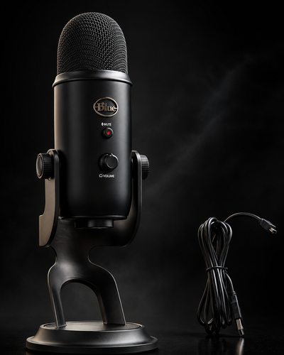 Logitech Blue Yeti USB Microphone for PC, Mac, Gaming, Recording, Streaming, Podcasting, Studio and Computer Condenser Mic with Blue VO!CE effects, 4 Pickup Patterns, Plug and Play – Black