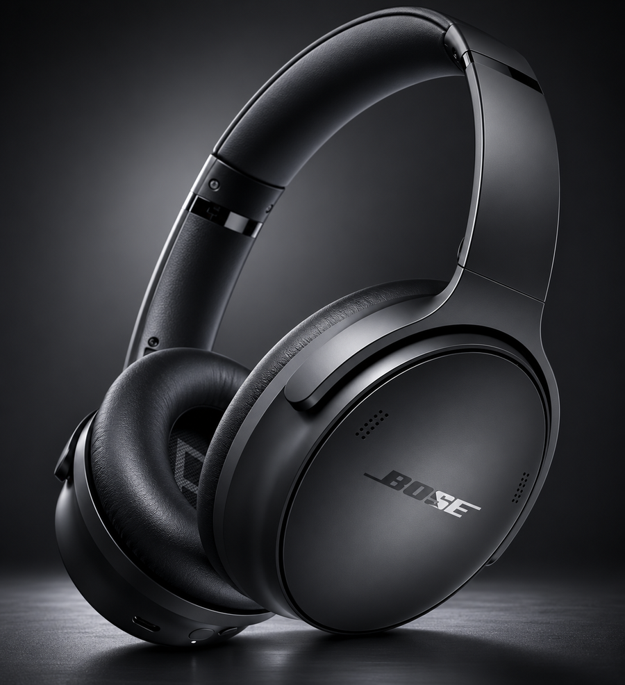Bose QuietComfort Wireless Noise Cancelling Headphones, Bluetooth Over Ear Headphones with Up To 24 Hours of Battery Life, Black