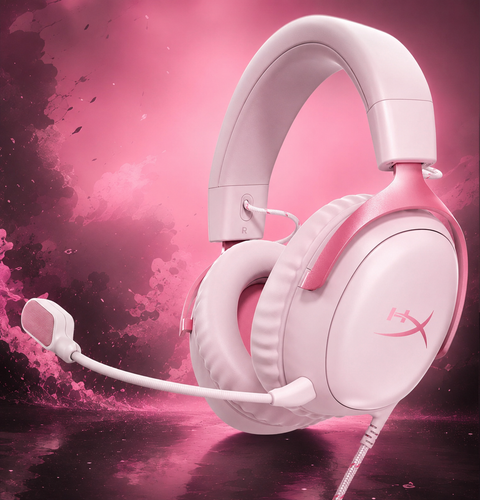 HyperX Cloud III – Wired Gaming Headset, PC, PS5, Xbox Series X|S, Angled 53mm Drivers, DTS, Memory Foam, Durable Frame, Ultra-Clear 10mm Mic, USB-C, USB-A, 3.5mm – Pink