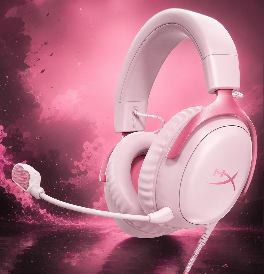 HyperX Cloud III – Wired Gaming Headset, PC, PS5, Xbox Series X|S, Angled 53mm Drivers, DTS, Memory Foam, Durable Frame, Ultra-Clear 10mm Mic, USB-C, USB-A, 3.5mm – Pink